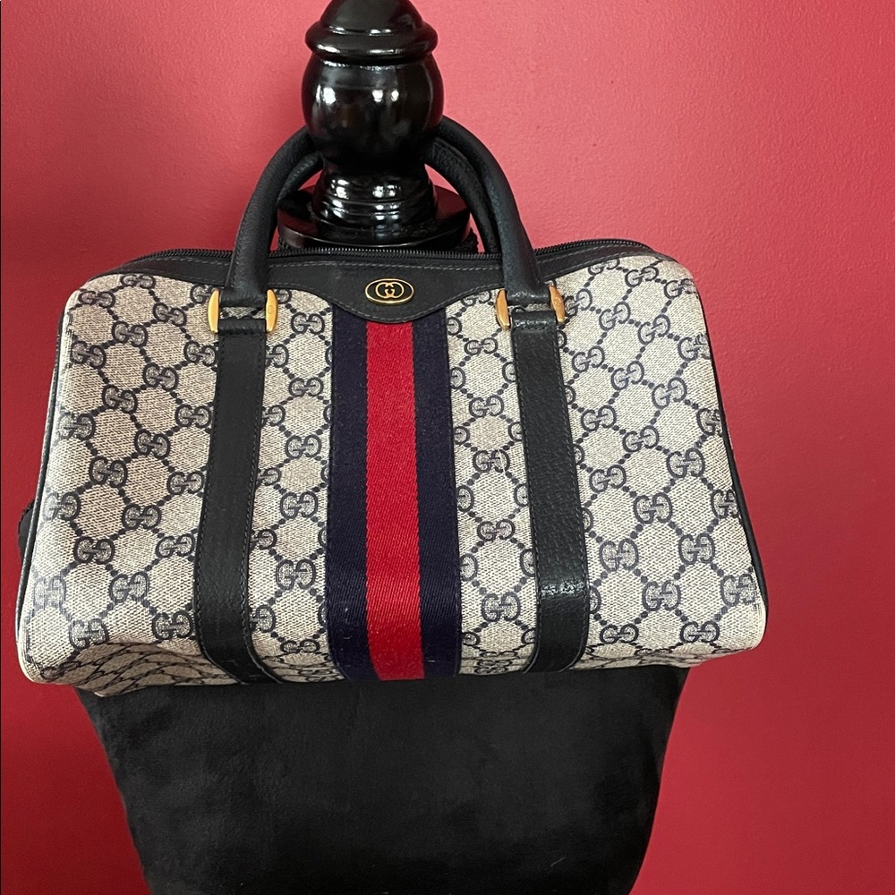 Classic Gucci Blue and Red Handbag